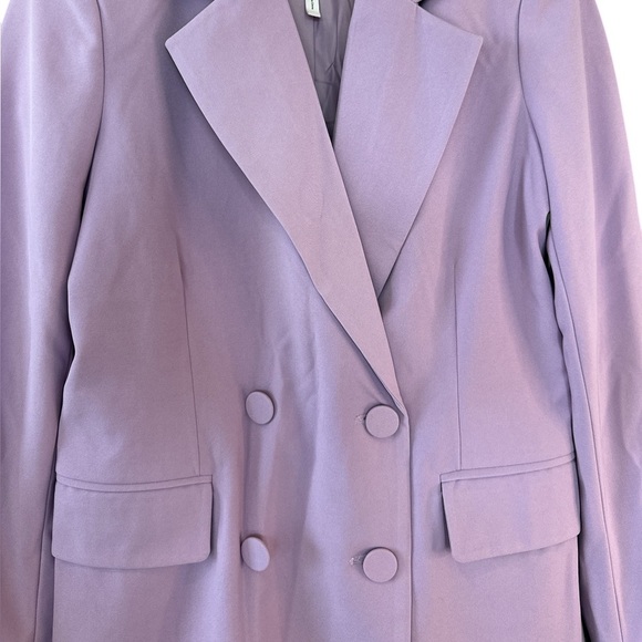 NWT Avec Les Filles Double-Breasted Blazer in Lilac - Picture 5 of 11